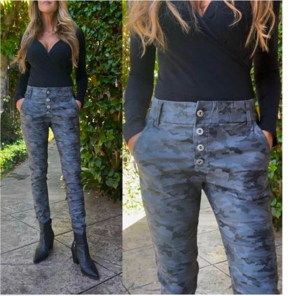 Bevy Flog Sz 25 Commando Button Fly Pant Black Camo - Picture 2 of 15